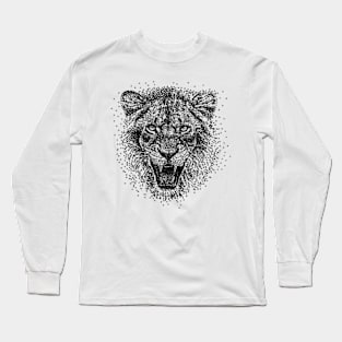 Pointillism Lion Long Sleeve T-Shirt